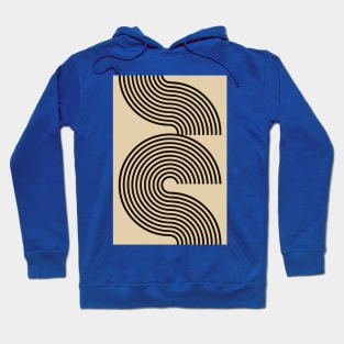 neutral lines pattern 70s style mid century modern abstract Hoodie